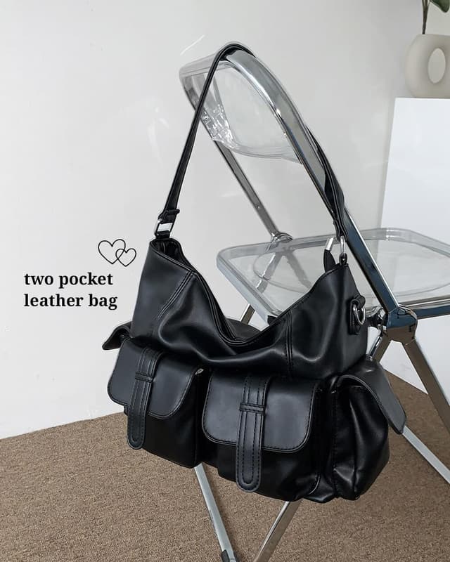 Product image for Lucky Pocket Leather Big Shoulder Bag Cross Bag (Delayed delivery)