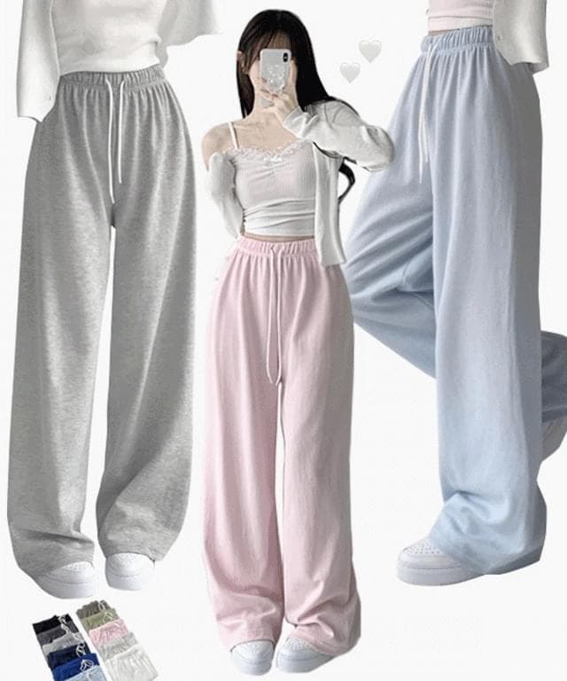 Product image for Palette long wide training straight banding pants short women tall women big size pants